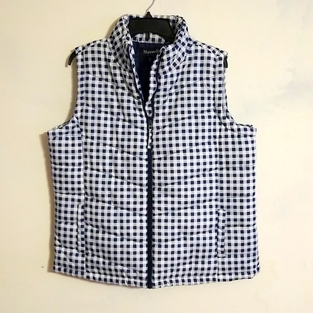 Maxwell Studio Gingham Puff Vest - Picture 1 of 3